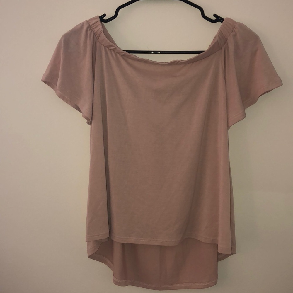 Light Pink Off The Shoulder Top